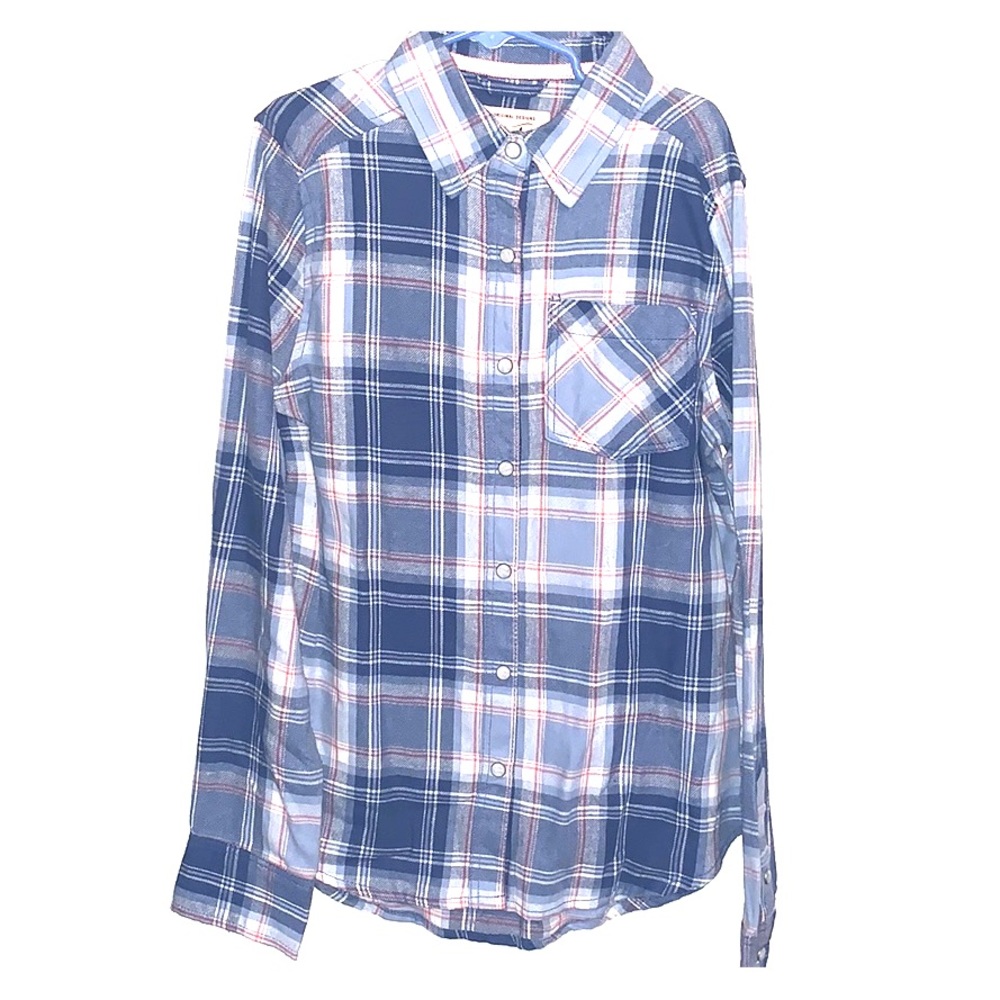 Flannel girls button down